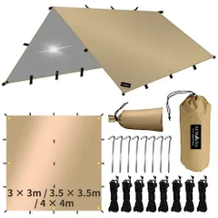 3.5mx3.5m_サンドベージュ 日本ブランドLUHANA タープ 正方形 スクエア