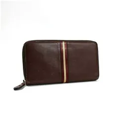 新品同様 ＊ BALLY バリー ストライプ ラウンドジップ 長財布 ブラウン Bally BALLY バリー ラウンドファスナー長財布 MLW03H VT434