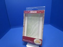 ラメ加工 iPhone 6 ケース カバー  ポリカ クリア ウェーブメッシュ  アイフォン ジャケシャン  (ライムグリーン/メタルシルバー)