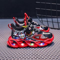 ウルトラマン靴スニーカー光る靴LEDキッズ 子供靴 男の子 女の子 滑り止め 通学履き 軽量 通気 柔軟通園　通学