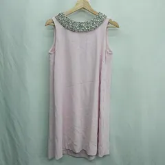 ◇ ⊂ Diagram ダイアグラム ビジュー装飾 ノースリーブ 膝丈 ワンピース サイズ36 ピンク レディース E  【1410290077405】