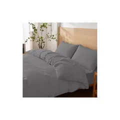 布団カバー シングル 3点セット AYO 洗いざらし 掛け布団カバー ベッドカバー ボックスシーツ 枕カバー 寝具カバーセット 抗菌防臭 洋式・和式兼用 洗い替え 速乾タイプ(シングル・3点セット ダークグレー)