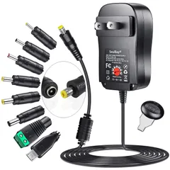 SoulBay 36W 3V 4.5V 5V 6V 7.5V 9V 12VユニバーサルAC / DCアダプタスイッチング電源充電器 家庭用電子機器用コネクタ8個付き - 最大3000mA