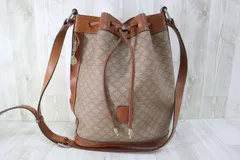 極美品　CELINE　巾着型　ショルダーバッグ　マカダム柄 楽天市場】【バッグ】CELINE セリーヌ マカダム柄 巾着バッグ