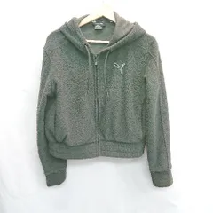 ◇ ⊇ PUMA プーマ 裏起毛 長袖 パーカー サイズL グレー レディース E  【1412090056819】