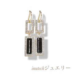 AB0050 Silver925針ピアスジルコニアとブラックのスクエアピアス