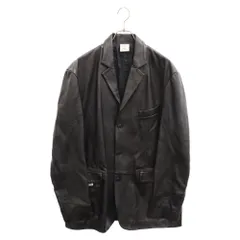 VETEMENTS (ヴェトモン) オーバーサイズ レザーテーラードジャケット ブラック M WSS18JA4のサムネイル