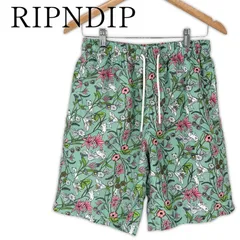 RIPNDIP 水着 海水パンツ 海パン M リップンディップ メンズ 古着 花柄 猫 サーフパンツ ショートパンツ ビーチ プール リゾートのサムネイル