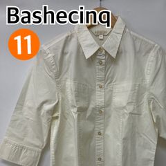 【新品】Bashecinq バッシュシンク トップス シャツ ブラウス 七分袖 オフホワイト レディース 11サイズ【CT1283】