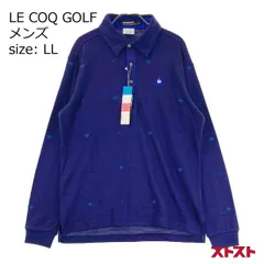LE COQ GOLF ルコックゴルフ 長袖ポロシャツ 総柄 パープル系 LL [240101133519]#