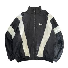 90s. Reebok nylon jacket【OU040】リーボック　ナイロンジャケット　ブラック　L