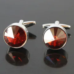 鎌倉カフス工房　シャムスワロフスキー・ラウンドカフスボタン（カフリンクス）