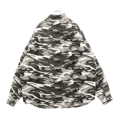 BALENCIAGA (バレンシアガ) Padded Flannel Shirt ロゴ刺繍 カモフラ総柄 裏地キルティング コットン ジャケット カーキ/グレー 642339 TJLC3のサムネイル