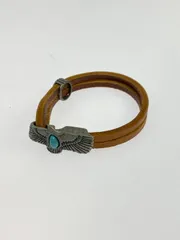 【中古品】 USED ユーズド イーグル×ターコイズ レザー ブレスレッド メンズ レディース アクセサリー 革 【191-251014-em-04-min】