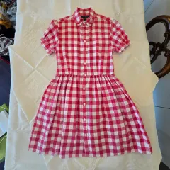 ポロ Ralph Lauren(ラルフローレン) 赤 チェック 半袖 ワンピース 14y