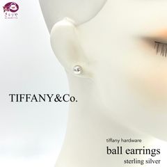 TIFFANY& CO. ティファニー ハードウェア ボール スタッド ピアス 両耳 スターリングシルバー SV925 箱 保存袋 冊子 付き
