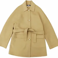 サルヴァトーレフェラガモ Salvatore Ferragamo カシゴラ ステンカラーコート ベルテッド ミドル カシミヤ アンゴラ I 40 ベージュ /VU□ 0427のサムネイル