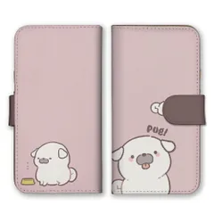 iPhone 17 ケース 手帳型 アイフォン17 スマホケース 携帯ケース パグ ぱぐ 犬 いぬ 動物 アニマル 可愛い かわいい イラスト スマホカバー カラー05