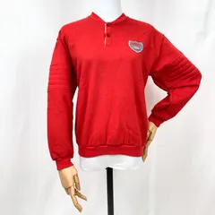 希少 激レア PUMA プーマ 日本製 スウェット トレーナー 裏起毛 Red 赤 メンズ レディース ユニセックス シンプル カジュアル 90s 古着風 ストリート 秋冬 防寒 あったか おしゃれ 人気 コーデ ファッション トップス ヒットユニオン