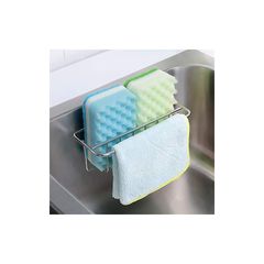 粘着スポンジホルダー＋雑巾 2-in-1シンクキャディ SUS304ステンレス鋼防錆防水