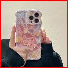 【★人気商品★】QLTYPRI iPhone 12 Pro Maxケース TPUカバー おしゃれ 韓国 可愛い 花柄 薄型 軽量 耐衝撃 スマホケース ワイヤレス充電対応 ストラップホール付き アイフォン 12 Pro Max ケース 6.7インチ 対応 -