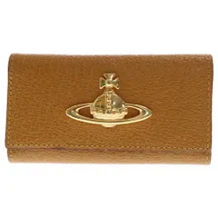 Vivienne Westwood (ヴィヴィアンウエストウッド) EXECUTIVE エグゼクティブ メタルオーブロゴ レザー 4連キーケース キーホルダー ブラウン/ゴールド