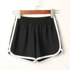 ☆ ブラック ☆ M ☆ 短パン サイドライン ショートパンツ yspants5200 短パン レディース ショートパンツ ショーパン ボトムス ズボン サイドライン 無地 シンプル ルームウエア 部屋着 チア ダンス ヨガ スポーツ ランニング 部活 夏 海
