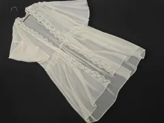 earth music&ecology アースミュージック＆エコロジー レース シフォン ロング カーディガン sizeF/オフホワイト ■◆ レディース