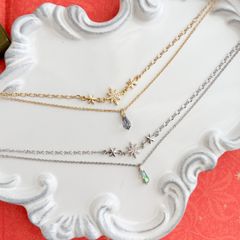 Paradise Shine：星とクリスタルガラスの2連チョーカーネックレス SV040