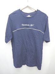 ◇ Reebok リーボック 半袖 Tシャツ カットソー サイズM ネイビー系 メンズ P 【1405230004023】