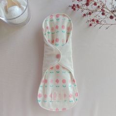 【布ナプキン】無添加コットンフランネル ピンクの花柄 26cm 6層仕立て 1枚
