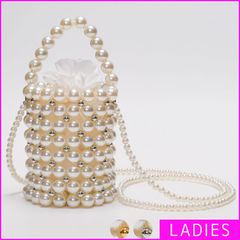 【新品】 ミニショルダーバッグ レディース パール ガラス 編み込み 高級感 ミニバッグ 結婚式 二次会 普段使い 目隠し 巾着 パーティ おしゃれ 可愛い 上品 小さい コンパクト バッグ フリー シルバー 銀色 白 グレー NXLIKPG-0011-CP