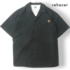 新品未使用 日本製 rehacer レアセル 2023ss 東炊き染め コットン ワイドシルエット 半袖 オープンカラーシャツ 黒 L【参考価格￥15,800-】のサムネイル