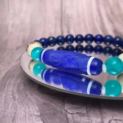 宝瓶天珠✕カーネリアン✕水晶✕ブルーアパタイト