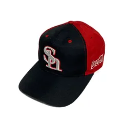 ソフトバンクホークス ☆ 良品 キャップ スナップバック LL 61-66 レッド ブラック 帽子 プロ野球 人気 コカコーラ スポンサー■SHW262のサムネイル