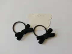 (No.20) ブラックベロアリボン　ヘアゴム