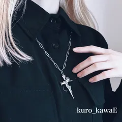 薔薇の呪縛ロザリオ / ネックレス ゴシック 地雷系 病みかわいい シルバー グランジ メンヘラ ゴスロリ 闇 ロリィタ V系 パンク 十字架 クロス クラシック かっこいい kuro-kawae