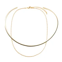 【C：ゴールド×アソート】[Cream dot. クリームドット公式] ネックレス レディース 2点セット チョーカー チェーン 20種類 金属アレルギー ニッケルフリー ネックカフ 3way ヴィンテージ調 マット 大人 