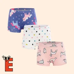 送料無料 Eセット 3枚セット キッズ ボクサーパンツ 女の子 女児 ガールズ 小学生 下着 パンツ ショーツ インナー 肌着 綿 快適 洗濯簡単 春夏秋冬 普段使い フィット 100cm 110cm 120cm 130cm 140cm 150cm