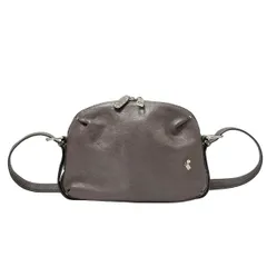 PELLE BORSA(ペレボルサ) ショルダーバッグ美品  - グレーブラウン レザー