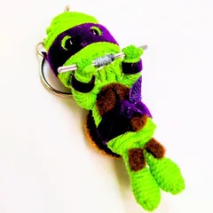 【 Mutant Ninja Turtles ( ミュータント ニンジャ タートルズ ) 紫 ドナテロ 】 Voodoo doll KeyHolder / ブードゥー人形 / 身代わり人形 /お守り人形  〚アメリカン雑貨 アメトイ〛