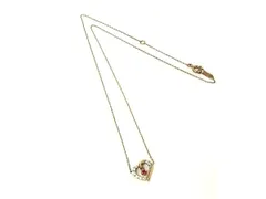4℃ ヨンドシー SV925 ハート ラインストーン ネックレス ペンダント アクセサリー レディース ピンクゴールド系 DJ2062のサムネイル