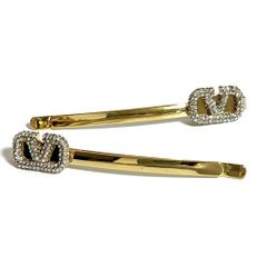 新品未使用】VALENTINO Vロゴ シグネチャー メタル ヘアクリップ