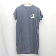 ◇ Champion チャンピオン 半袖 膝丈 ワンピース サイズM ブラック系 レディース E  【1407020037877】
