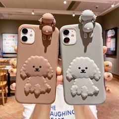 iPhone14 女性 ソフトケース アップル 携帯ケース ネット スマホケース　犬　ドッグ