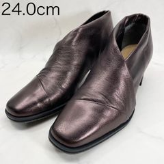 【新品 訳あり】ディッシー　チャンキーヒールブーティーパンプス　24.0㎝　ブロンズ