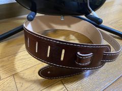 革ギターストラップ　リザード型押し　ブラウン　日本製