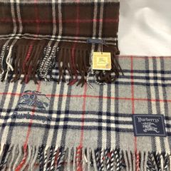 訳あり】　Burberrys    ウール膝掛け　カシミヤマフラー　2点セット　C655