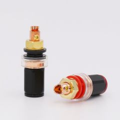 【在庫セール】バナナプラグ対応4個セット（赤2/黒2個） 高性能スピーカーターミナル赤銅メッキ ViborgR