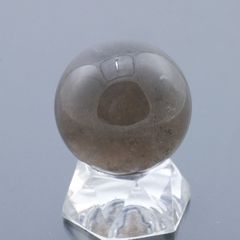 スモーキークォーツ丸玉 34mm 54.6g 天然石・置物 煙水晶 厄除け 除障 魔除け 破魔 台座は付属しません